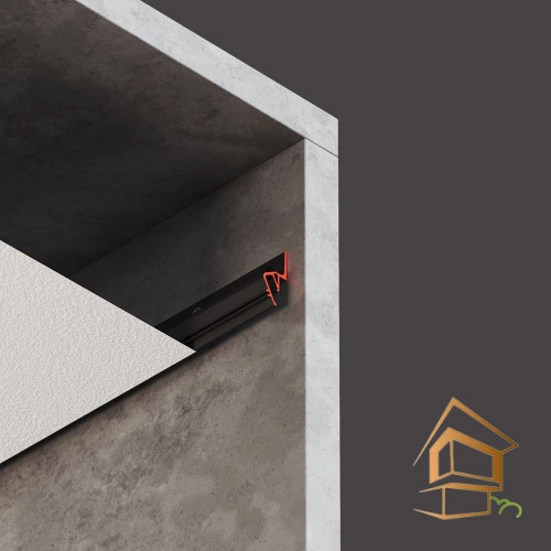 | профиль для натяжных потолков, стеновой профиль, Flexy EURO 05, теневой профиль, чёрный муар Профиль для натяжных потолков Flexy EURO 05 теневой, черный муар 2.0 м