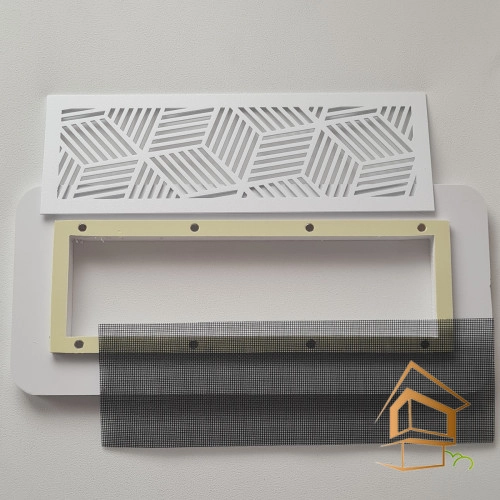 Решетка вентиляционная магнитная прямоугольная 204х60, белая, вид 2