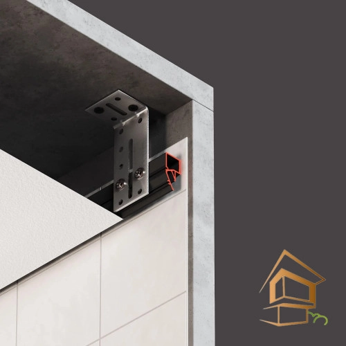 | профиль для натяжных потолков, конструкционный профиль, натяжной потолок, гарпунная система, чёрный муар Профиль для натяжных потолков Flexy конструкционный EURO 06 теневой, черный муар 2.0 м