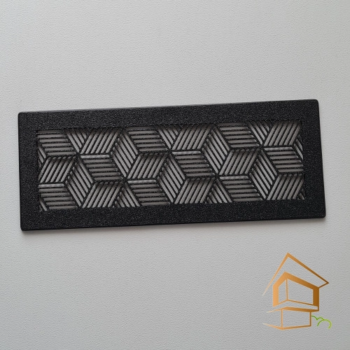 Магнитная вент. решетка с кольцом, 200х60 мм, чёрная