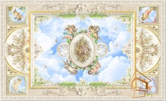 | Натяжной потолок с фотопечатью фрески, Натяжной потолок с фотопечатью ангелы Натяжной потолок с фотопечатью Фрески, ангелы 002