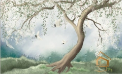 | Натяжной потолок с фотопечатью стены Натяжной потолок с фотопечатью Стены 019