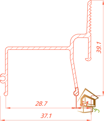 | профиль для натяжных потолков, Flexy KONTUR 03, гарпунная система, теневой зазор Профиль для натяжных потолков Flexy KONTUR 03, контурный с теневым зазором, не крашен, 2 м