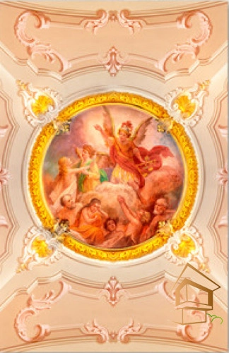 | натяжной потолок, фотопечать, фрески, своды, интерьер, долговечность, доступная цена Натяжной потолок с фотопечатью Фрески, своды 022 -  -