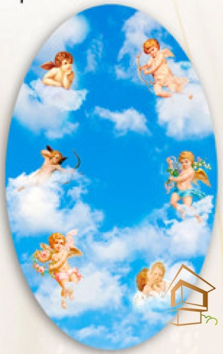 | натяжной потолок, фотопечать, фрески, ангелы, интерьер, фотопечать на потолке Натяжной потолок с фотопечатью Фрески, ангелы 012 -  - 
