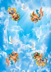 | Натяжной потолок с фотопечатью фрески, Натяжной потолок с фотопечатью ангелы Натяжной потолок с фотопечатью Фрески, ангелы 015