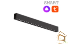 | трековая система COLIBRI SMART, трековая система освещения для натяжных потолков COLIBRI SMART трековый светильник VEGAS черный, 20W, 2700-6000K, 1800ЛМ, D410*25*41