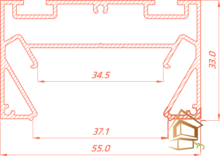 | профиль для натяжных потолков, Flexy TREK 01, гарпунное крепление, монтаж световых линий Профиль для натяжных потолков Flexy TREK 01 для трека и световые линии, 2 м, под гарпун