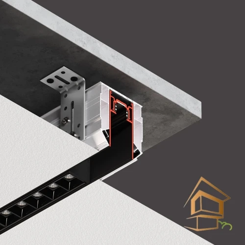 | профиль для натяжных потолков, трек система, Flexy TREK 04, монтаж светильников, чёрный муар TREK 04 для трек.свет. LIGHT 38 и 2038, 2 м, черный муар (в TREK 02)