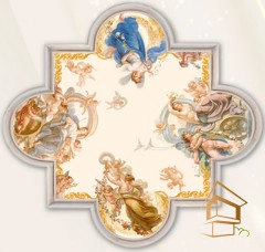 | Натяжной потолок с фотопечатью фрески, своды, Натяжной потолок фрески Натяжной потолок с фотопечатью Фрески, своды 045