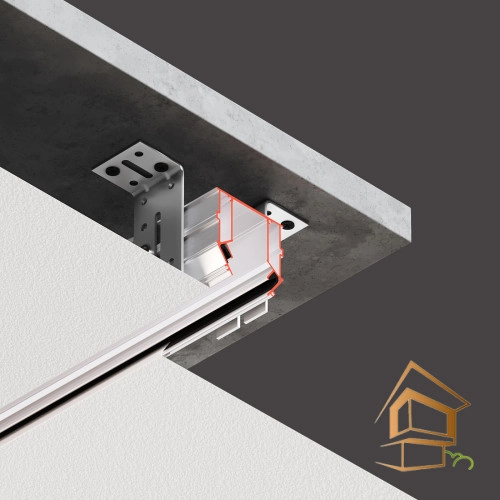 | профиль для натяжных потолков, Flexy TREK 06, некрашеный профиль, гарпунная система, трековый шинопровод Профиль для натяжных потолков Flexy TREK 06 для трек. шинопровода TREK 05, 2 м, не крашенный