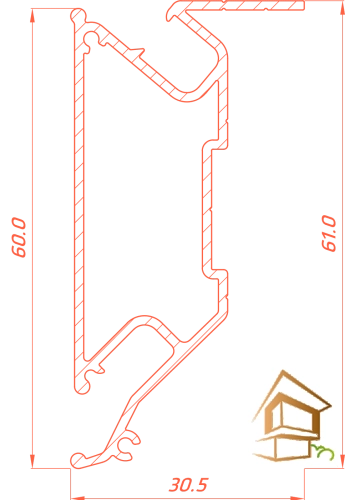 | профиль для натяжных потолков, Flexy BRUS 03, некрашеный профиль, гарпунная система, монтаж потолков Профиль для натяжных потолков Flexy BRUS 03, не крашенный