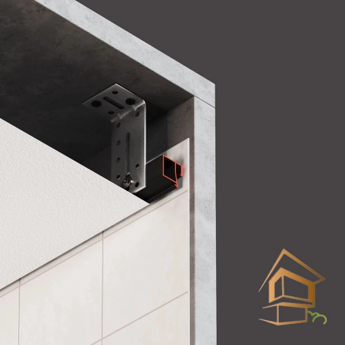 | профиль для натяжных потолков, теневой профиль, Flexy BRUS 04, чёрный профиль, гарпунная система, обход сложных стен Профиль для натяжных потолков Flexy BRUS 04 теневой, 2 м, черный