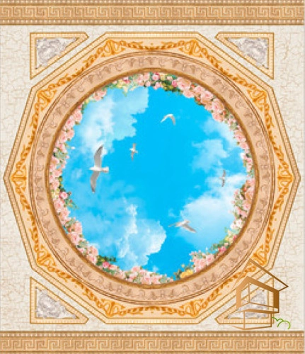 | натяжной потолок, фотопечать, фрески, своды, интерьер, обновление Натяжной потолок с фотопечатью Фрески, своды 054 -  -