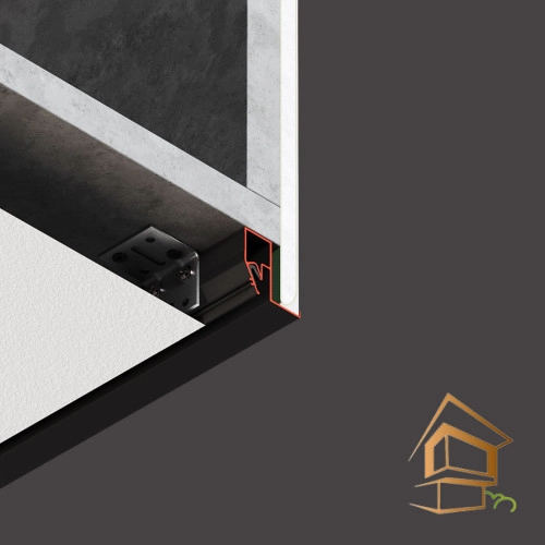 | профиль для натяжных потолков, Flexy BRUS 06, теневой профиль, чёрный муар, гарпунная система, натяжные потолки Профиль для натяжных потолков Flexy BRUS 06 теневой, 2 м, черный муар