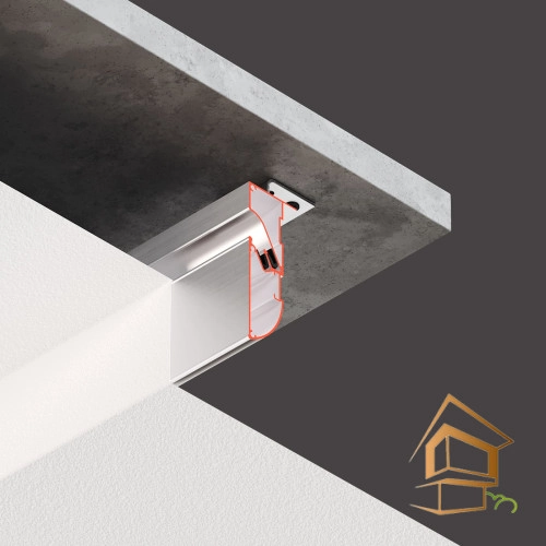 | профиль для натяжных потолков, Flexy FUSION 01, бесщелевой профиль, многоуровневые конструкции, не крашеный профиль Профиль для натяжных потолков Flexy FUSION 01 бесщелевой, для многоуровневых конструкций, 2 м, не крашеный