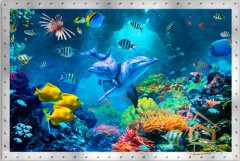 | Натяжной потолок с фотопечатью подводный мир, Натяжной потолок море Натяжной потолок с фотопечатью Подводный мир 003