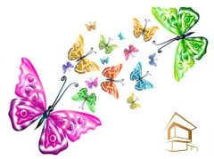 | Натяжной потолок с фотопечатью бабочки Натяжной потолок с фотопечатью Бабочки 026