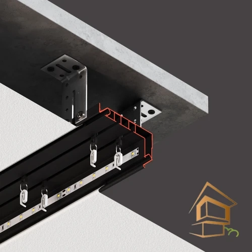 | профиль для натяжных потолков, Flexy GARDINA2 02, двухрядный профиль, карнизные ниши, боковая заправка, белый глянец Профиль для натяжных потолков Flexy GARDINA2 02 для карнизных ниш двухрядный, с боковой заправкой 2.5 м белый глянец