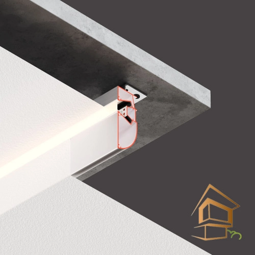 | профиль для натяжных потолков, Flexy LED 01, многоуровневые конструкции, подсветка, гарпунная система Профиль для натяжных потолков Flexy LED 01 для многоуровневых конструкций с подсветкой, 2 м