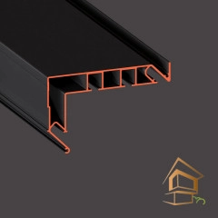 | Профиль для натяжных потолков Flexy GARDINA2 02 для карнизных ниш двухрядный, с боковой заправкой 2.2 м черный