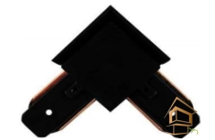 | Трековые системы, Трековые системы освещения Трековый L-образный коннектор для шинопровода, черный, 1 фаза 