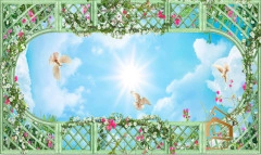 | Натяжной потолок с фотопечатью небо и объекты Натяжной потолок с фотопечатью Небо и объекты 010