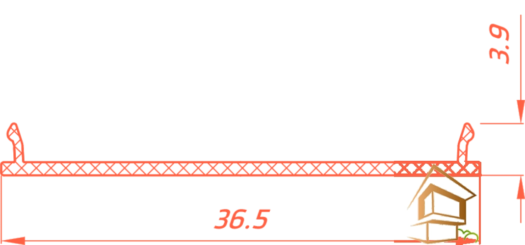 | профиль для натяжных потолков, SCREEN 34 BLACK, натяжной потолок, профиль 34 мм, чёрный профиль Экран 34 мм черный SCREEN 34 BLACK