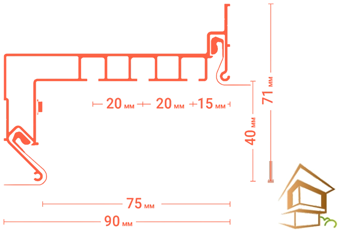| профиль для натяжных потолков, трёхрядный профиль, Flexy GARDINA3 04, карнизные ниши, белый глянец, длина 3,2 м Профиль для натяжных потолков Flexy GARDINA3 04 для карнизных ниш трехрядный 3.2 м белый глянец