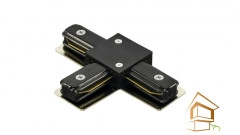 | трековая система ART, встраиваемая трековая система Однофазный коннектор 220V Т - образный, черный, 107x71мм