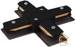 | трековая система ART, встраиваемая трековая система Однофазный коннектор 220V Х - образный, черный, 107x107мм