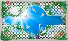 | Натяжной потолок с фотопечатью небо и объекты Натяжной потолок с фотопечатью Небо и объекты 025