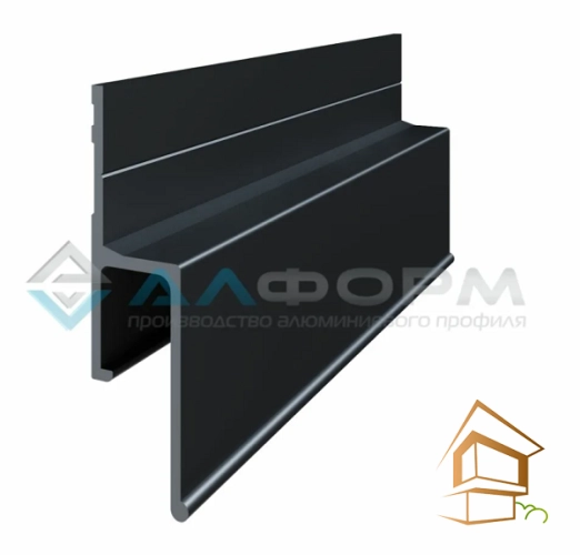 | профиль для натяжного потолка, теневой профиль, стеновой профиль евро, алюминиевый профиль, чёрный профиль Профиль евро натяжного потолка теневой стеновой, черный, алюминий -  -