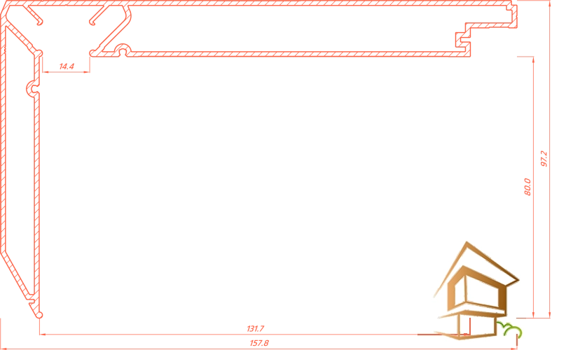 | профиль для натяжных потолков, Flexy STANDART01 LED 80, профиль для ниш с подсветкой, профиль для накладного карниза, гарпунная система крепления Профиль для натяжных потолков Flexy STANDART01 LED 80 для ниш с подсветкой для накладного карниза 2.0 м не крашенный