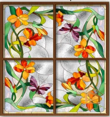 | Натяжной потолок с фотопечатью витражи Натяжной потолок с фотопечатью Витражи 002