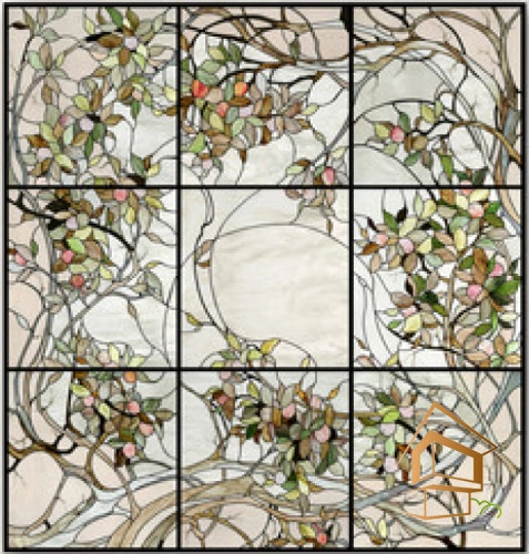 | натяжной потолок, фотопечать, витражи, интерьер, искусство, дизайн Натяжной потолок с фотопечатью Витражи 003 -  - 