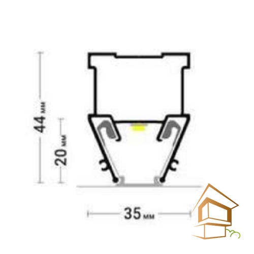 | профиль для натяжных потолков, Flexy LINE 15, гарпунная система, 2 метра Профиль для натяжных потолков Flexy LINE 15 для световых линий, 2 м