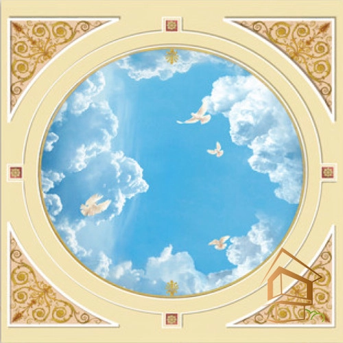 | натяжной потолок, фотопечать, фрески, своды, интерьер, искусство Натяжной потолок с фотопечатью Фрески, своды 097 -  -