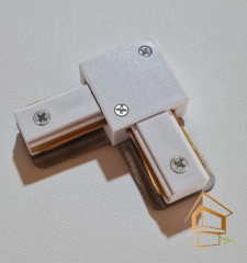 | Трековые системы, Трековые системы освещения Трековый L-образный коннектор для шинопровода, белый, 1 фаза