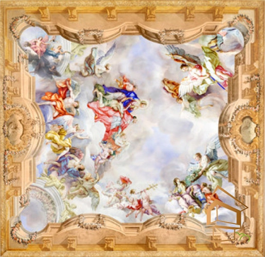 | натяжной потолок, фотопечать, фрески, своды, интерьер, высокое качество, доступная цена Натяжной потолок с фотопечатью Фрески, своды 099 -  -