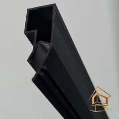 | профиль для натяжных потолков, разделительный профиль, теневой профиль, Flexy EURO 04, чёрный муар, гарпунная система, установка Профиль теневой для натяжного потолка Евро бокс АМ 4, черный 2 м