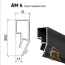 | профиль для натяжных потолков, теневой профиль, Евро бокс АМ 4, чёрный профиль, монтаж натяжных потолков Теневой евробокс АМ 4 – безупречный дизайн теневого натяжного потолка.